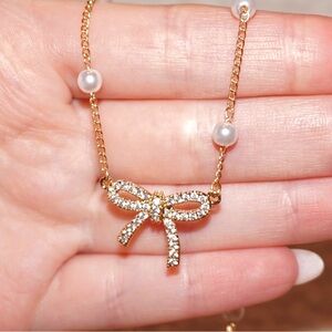 18K Gold Necklace‎ Women’s Jewelry Pearl Classy Adjustable